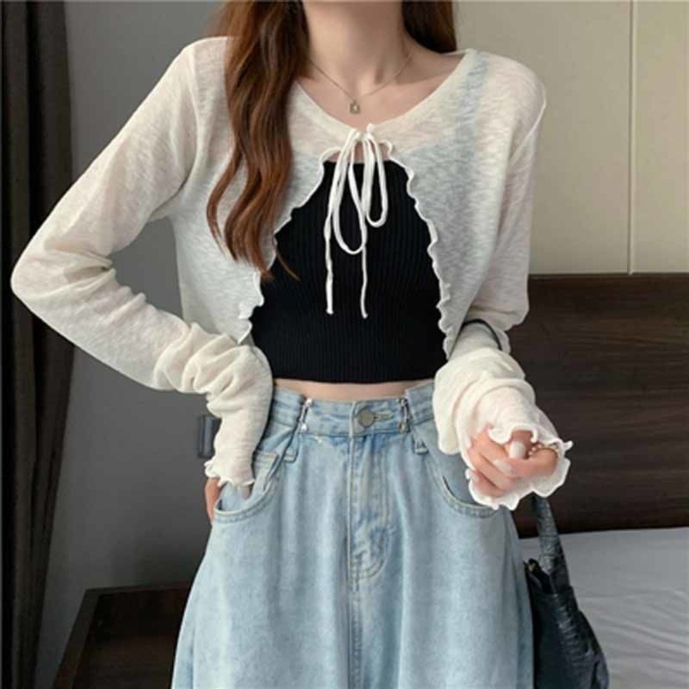 Women'S Fashion Knitwear - كارديجان نسائي أنيق رقيق للحماية من