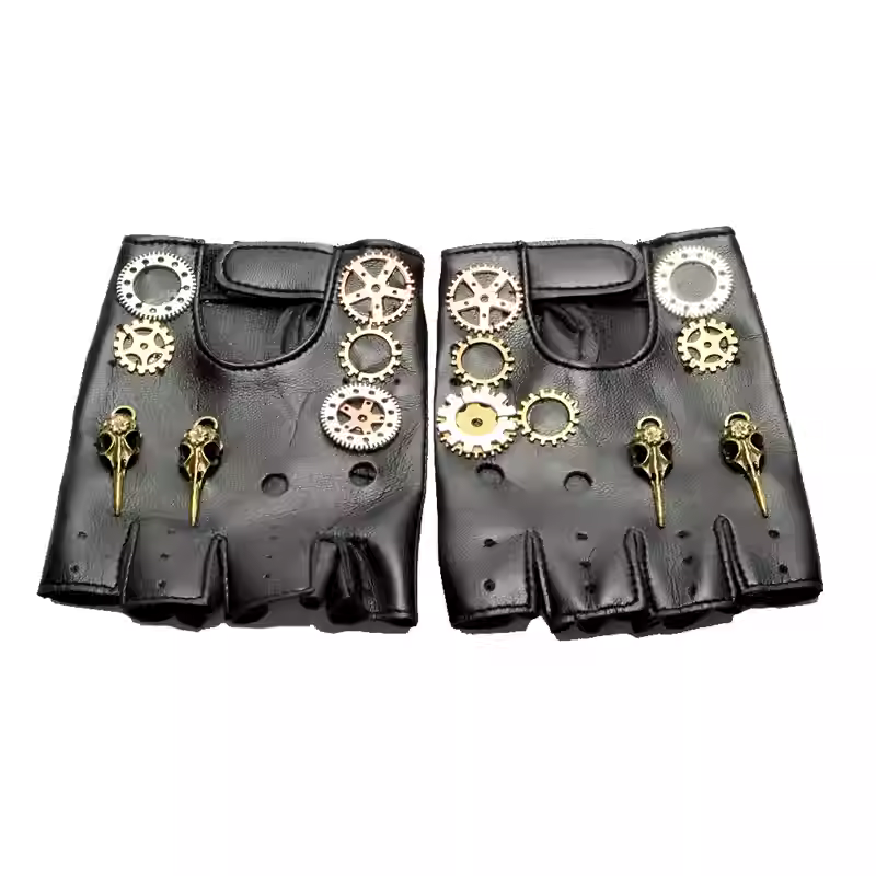 Women Fashion Gloves - Steampunk بو الجلود أصابع البوصلة قفازات