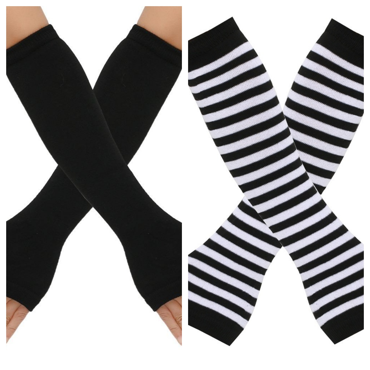Women Fashion Gloves - زوجان من القفازات الطويلة المحبوكة بدون