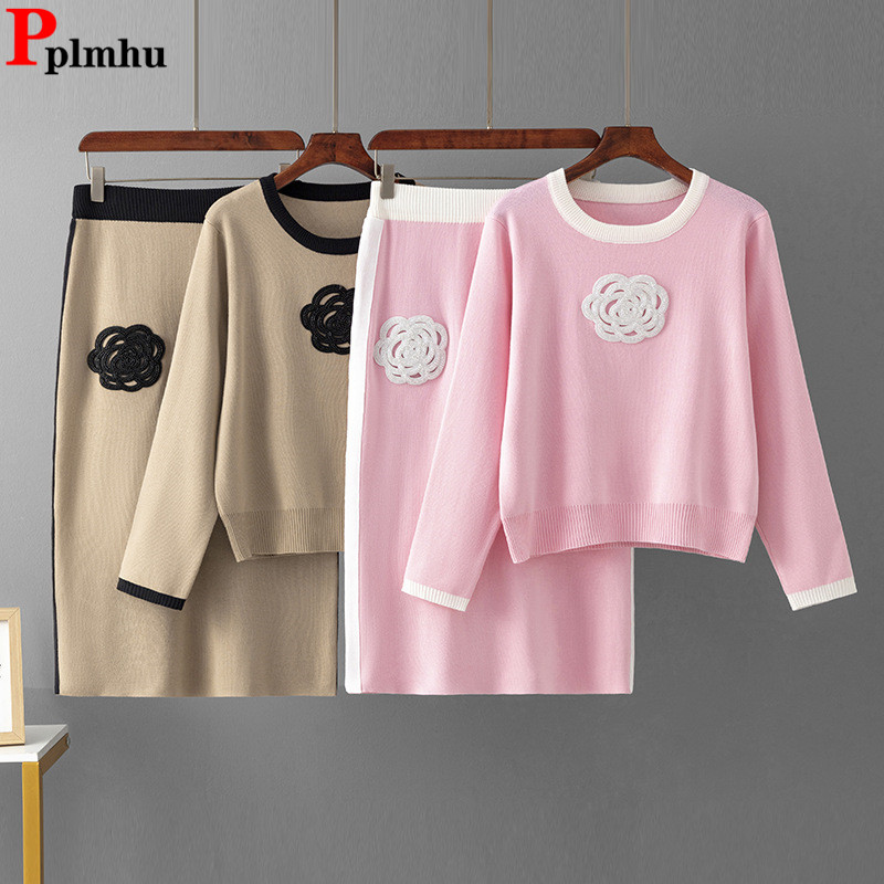 Women'S Fashion Knitwear - الكورية تصميم محبوك 2 قطعة مجموعات