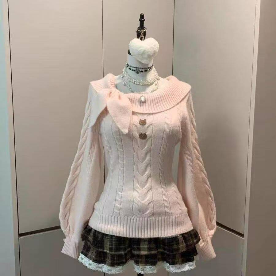 طقم من قطعتين بأسلوب كاوايي ال - مراجعة Women'S Fashion Knitwear وسعره