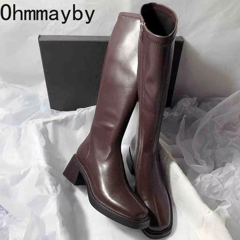 خمر كعب سميك النساء حذاء برقبة - مراجعة Women'S Fashion Knee High Boots وسعره