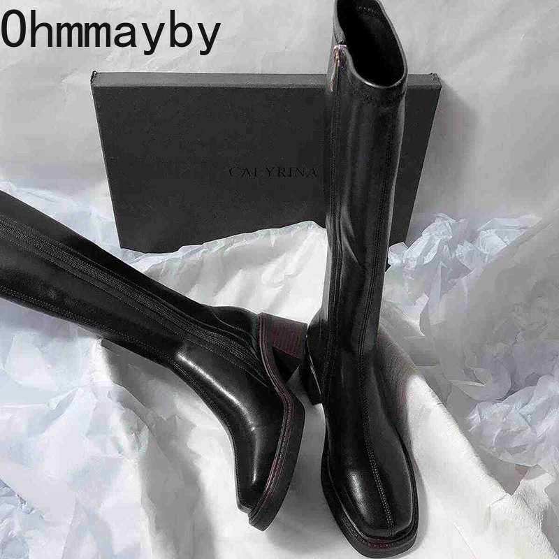 خمر كعب سميك النساء حذاء برقبة - مراجعة Women'S Fashion Knee High Boots وسعره