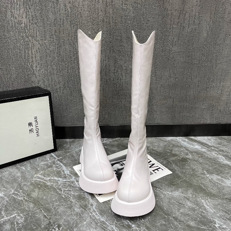 أحذية نسائية جديدة بسيطة بلون  - مراجعة Women'S Fashion Knee High Boots وسعره
