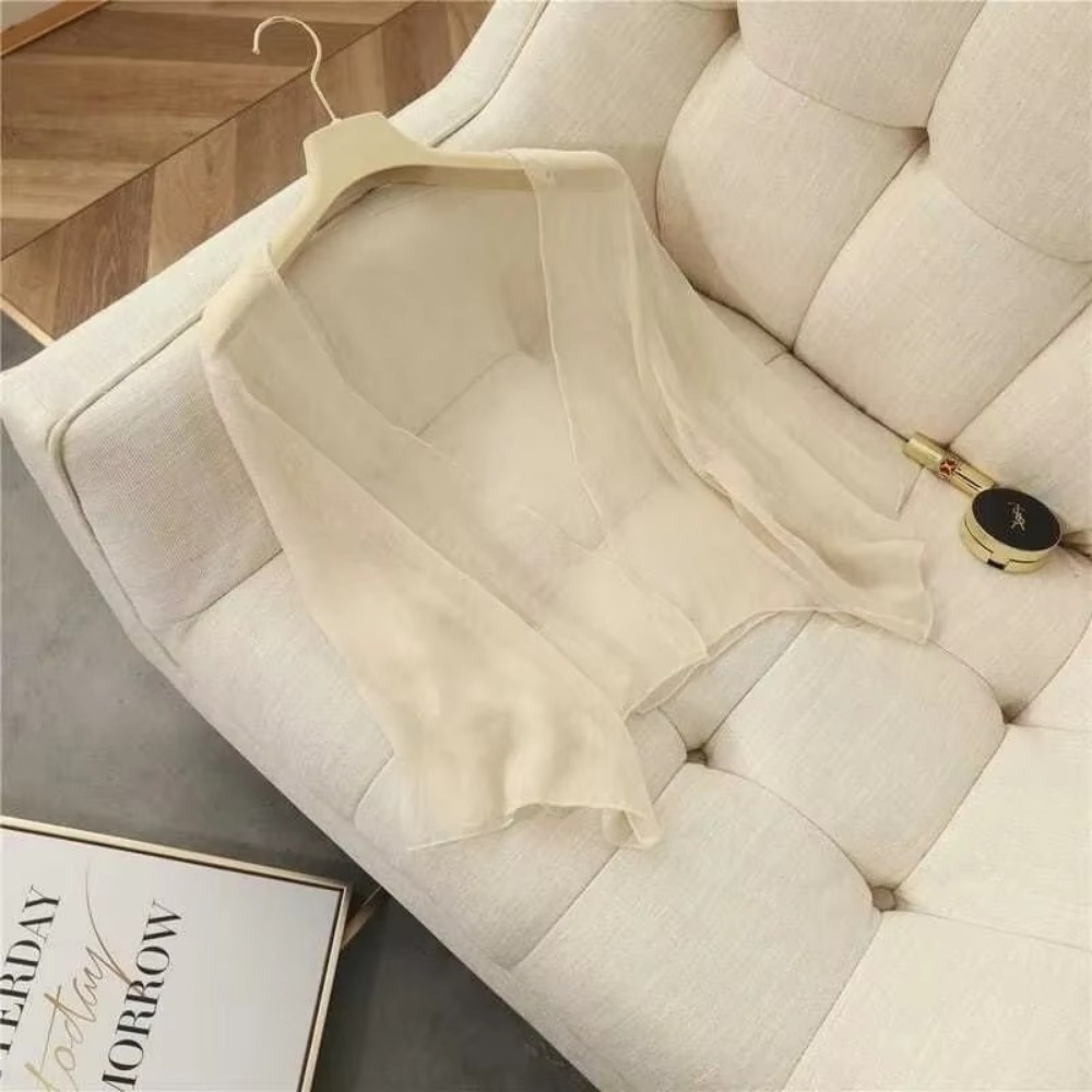 سترة نسائية صيفية مجعدة فضفاضة - مراجعة Women'S Fashion Knitwear وسعره