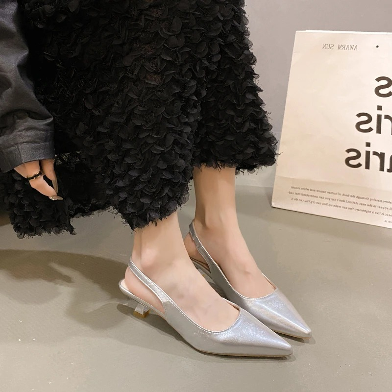 صنادل نسائية جلدية مدببة على ا - مراجعة Women'S Fashion Spring 2025 وسعره