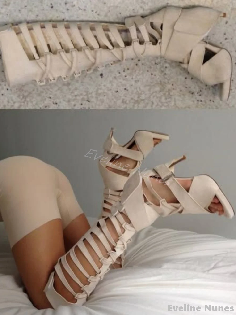 صنادل نسائية طويلة حتى الركبة  - مراجعة Women'S Fashion Knee High Boots وسعره