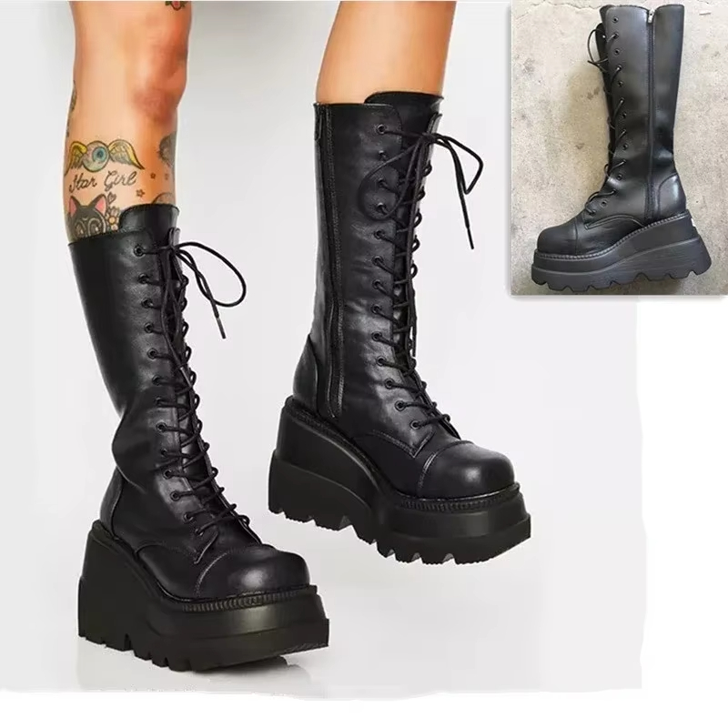 أحذية نسائية ذات نعل سميك، أحذ - مراجعة Women'S Fashion Knee High Boots وسعره