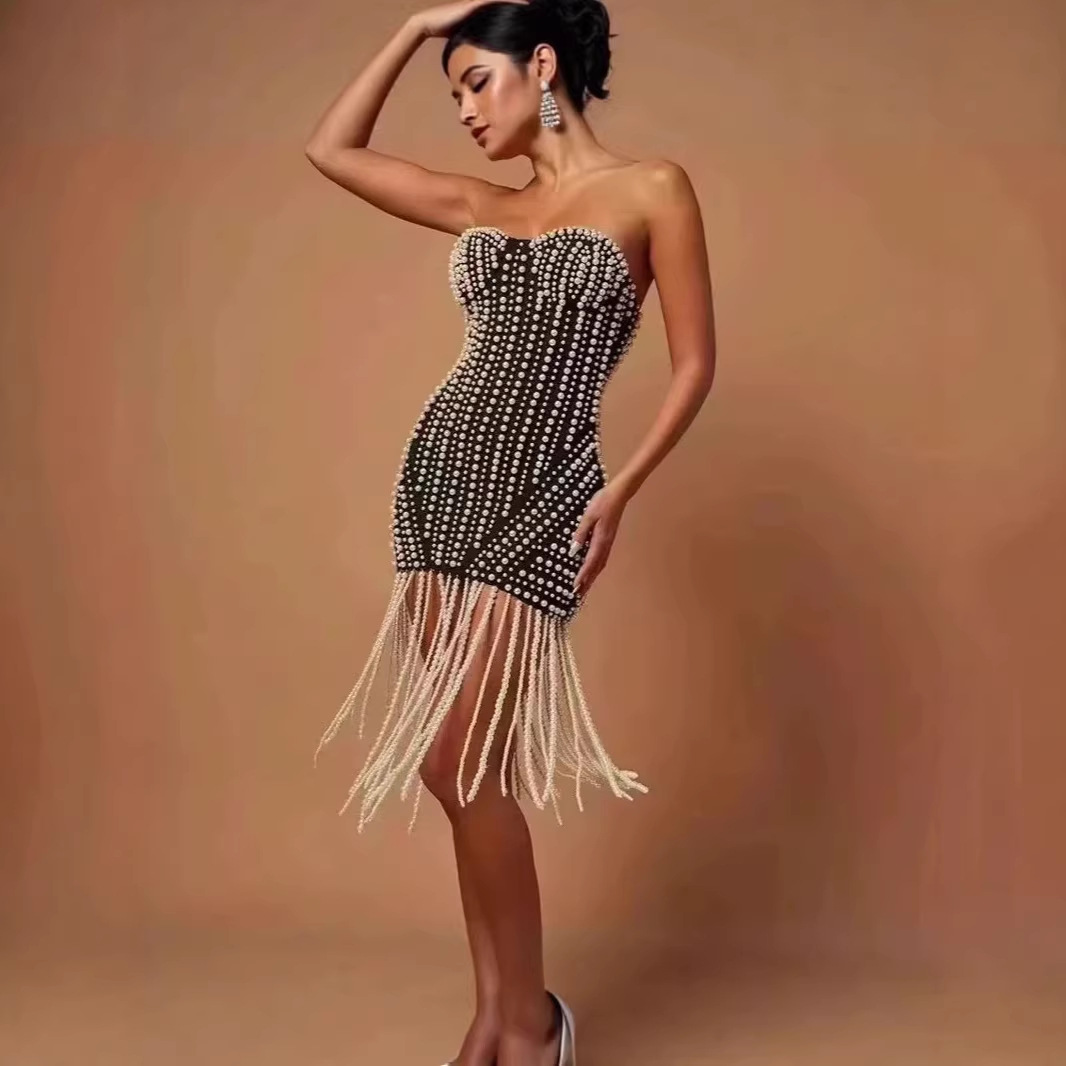 فستان سهرة قصير ضيق بدون حمالا - مراجعة Women'S Fashion Dresses Images وسعره