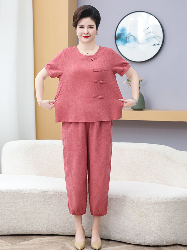 طقم صيفي عصري فضفاض بأسلوب الأ - مراجعة Women Fashion Over 60 وسعره