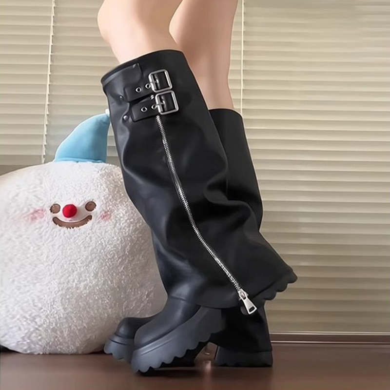 فاسق نمط الربط سميكة القاع الن - مراجعة Women'S Fashion Knee High Boots وسعره